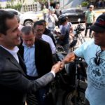 Venezuelan opposition leader Juan Guaido attends a meeting with public employees in Caracas