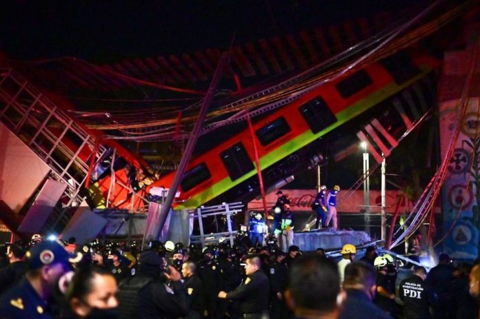 23 muertes dejó el desplome de un puente en el metro de Ciudad de México